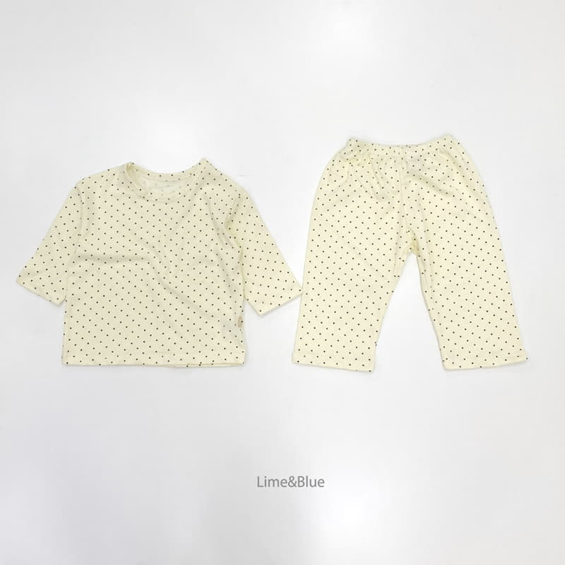 Lime & Blue - Korean Children Fashion - #kidzfashiontrend - Overfit Dot Easywear - 7