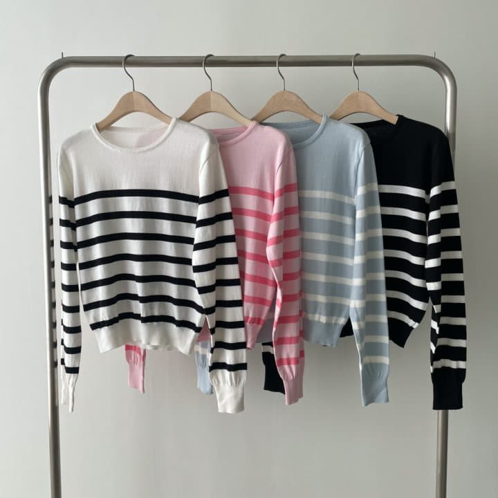 Loner - Korean Women Fashion - #womensfashion - Zero Stripes Knit Tee - 8