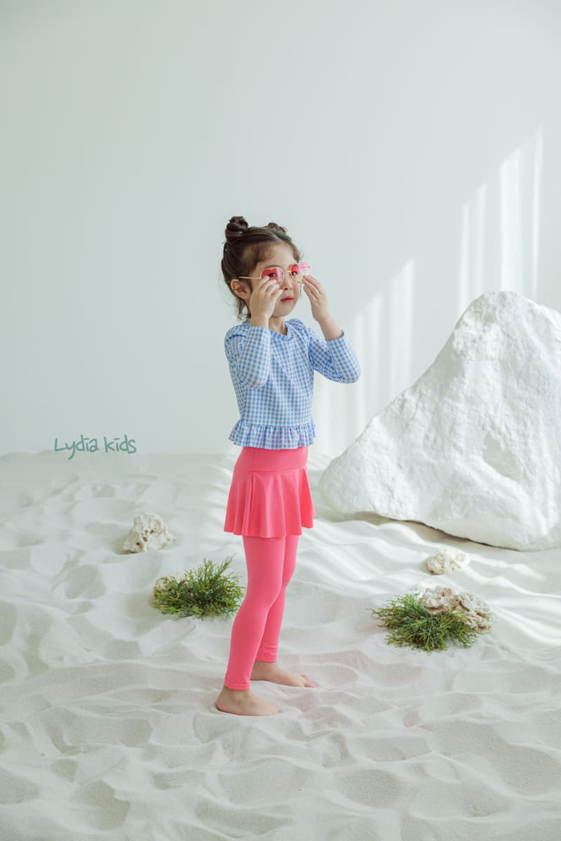 Lydia - Korean Children Fashion - #childofig - Check Two Piece Swimwear - 7