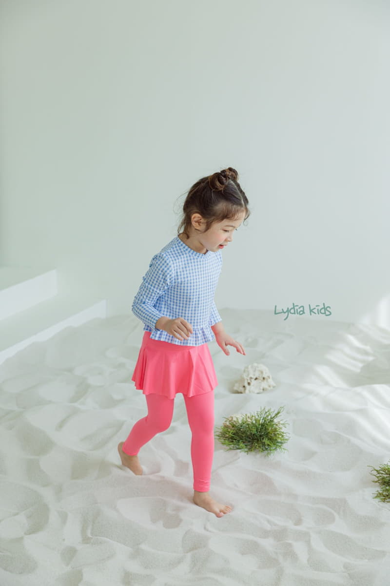Lydia - Korean Children Fashion - #childrensboutique - Check Two Piece Swimwear - 8