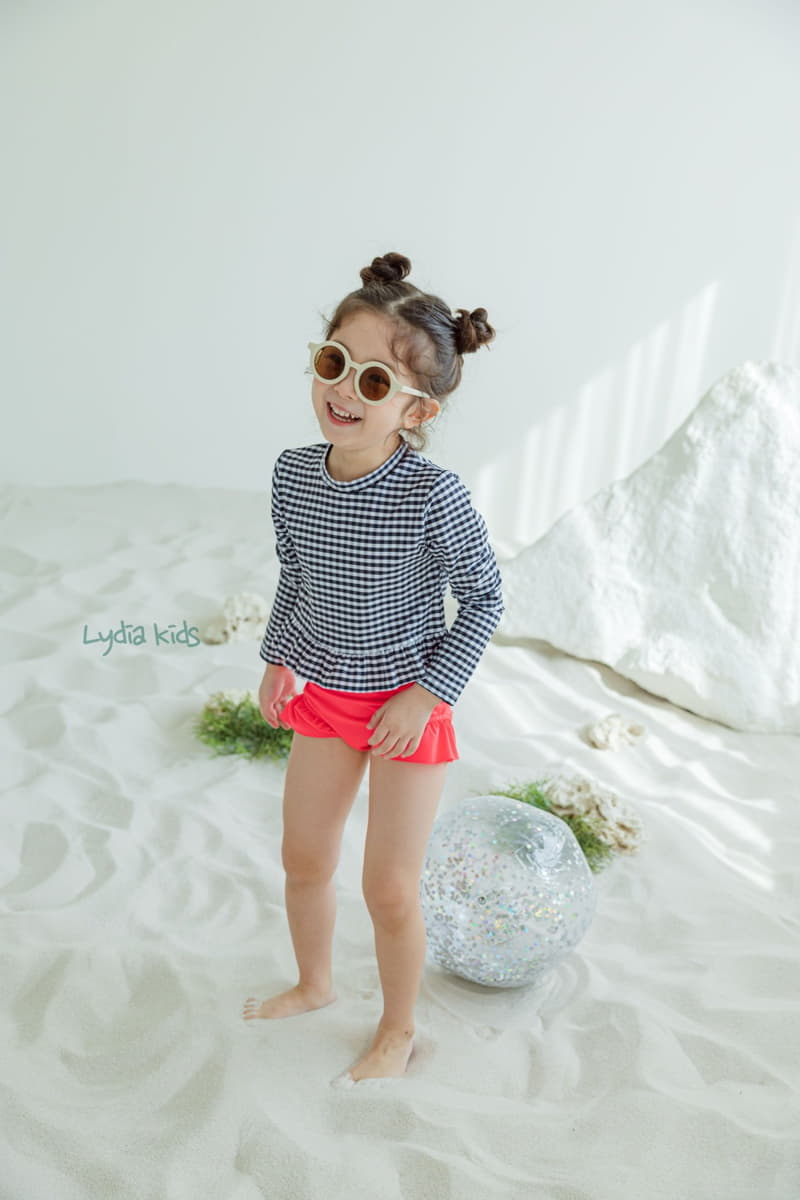 Lydia - Korean Children Fashion - #designkidswear - Check Two Piece Swimwear - 9