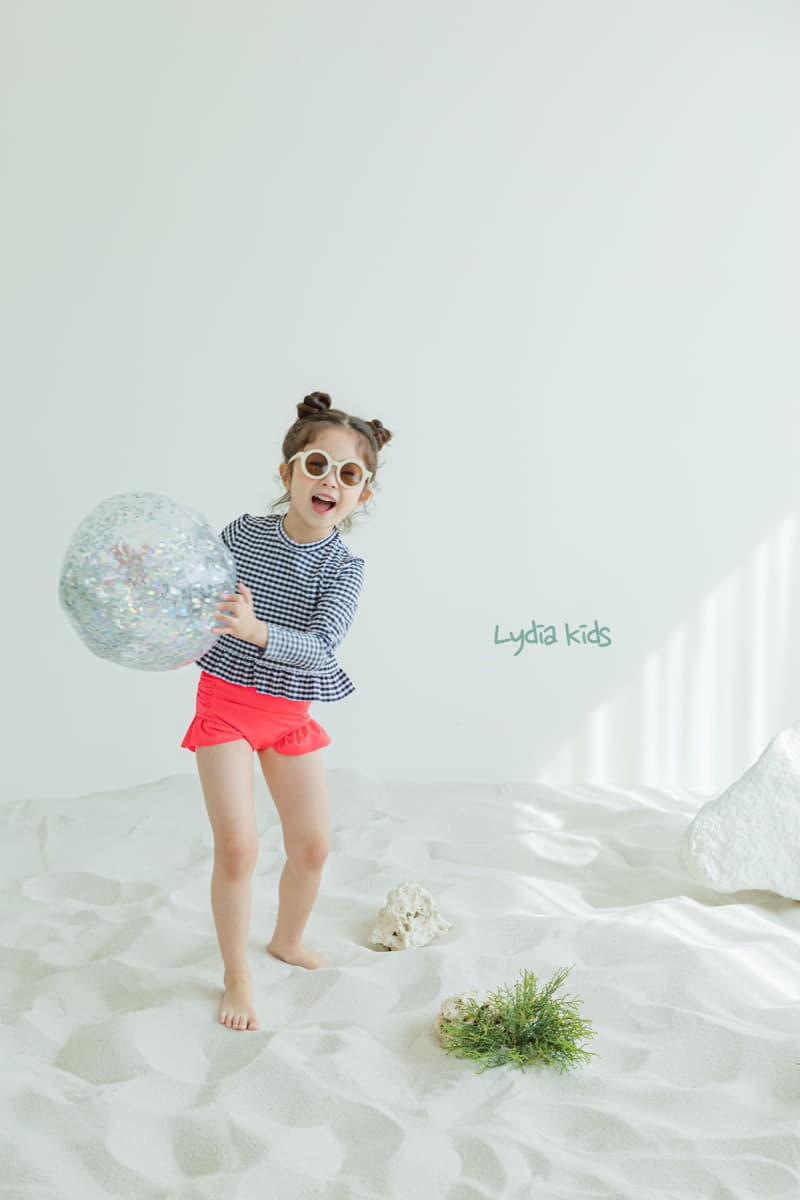 Lydia - Korean Children Fashion - #fashionkids - Check Two Piece Swimwear - 11