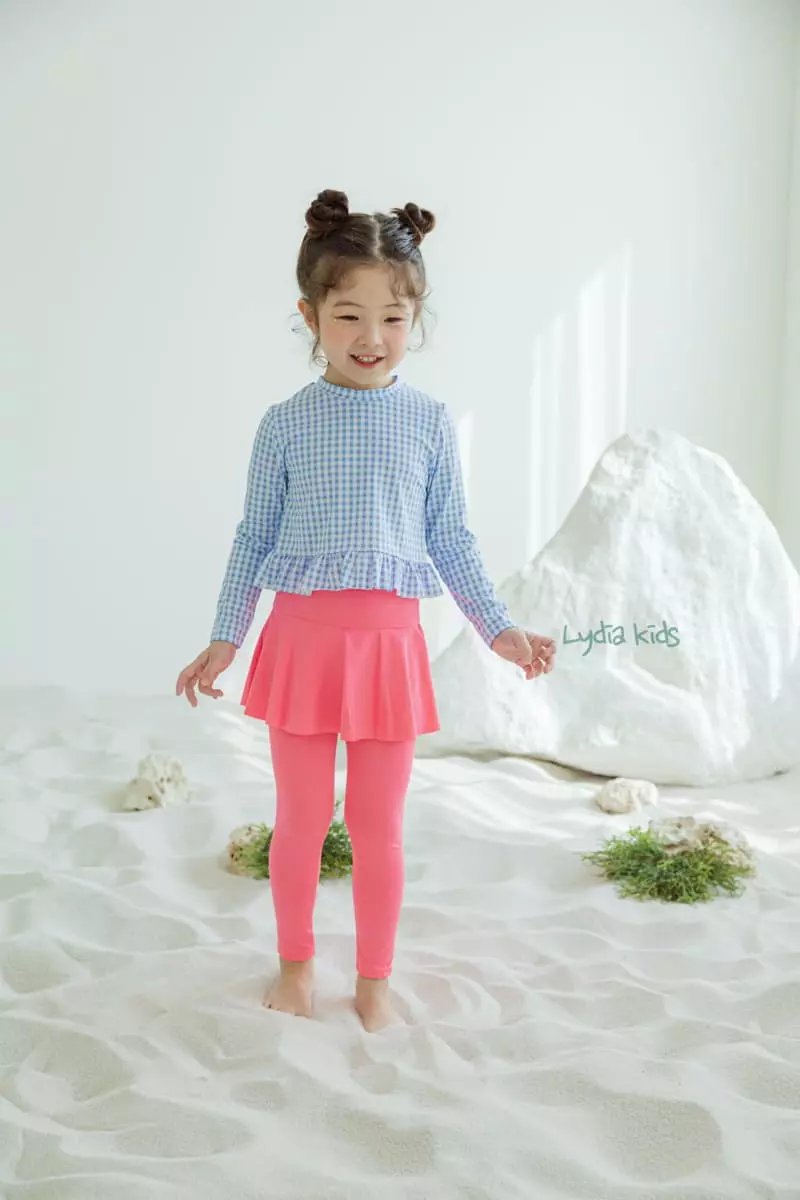 Lydia - Korean Children Fashion - #stylishchildhood - Check Two Piece Swimwear - 6