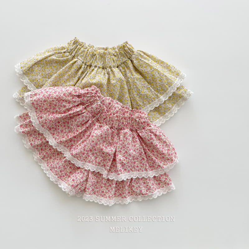 Melikey - Korean Children Fashion - #kidsstore - Summer Flower Skirt Shorts - 3
