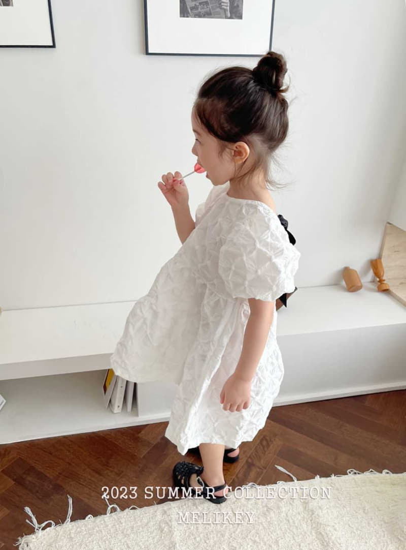 Melikey - Korean Children Fashion - #littlefashionista - Pompom Ribbon One-piece - 5