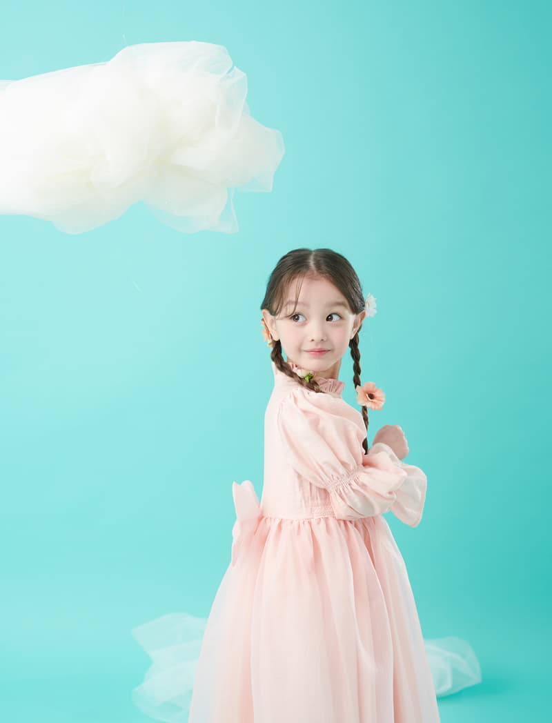 Minipalette - Korean Children Fashion - #childrensboutique - Peach Lace One-piece