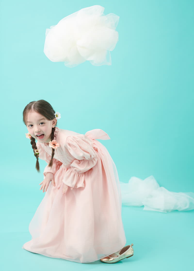 Minipalette - Korean Children Fashion - #kidsstore - Peach Lace One-piece - 6