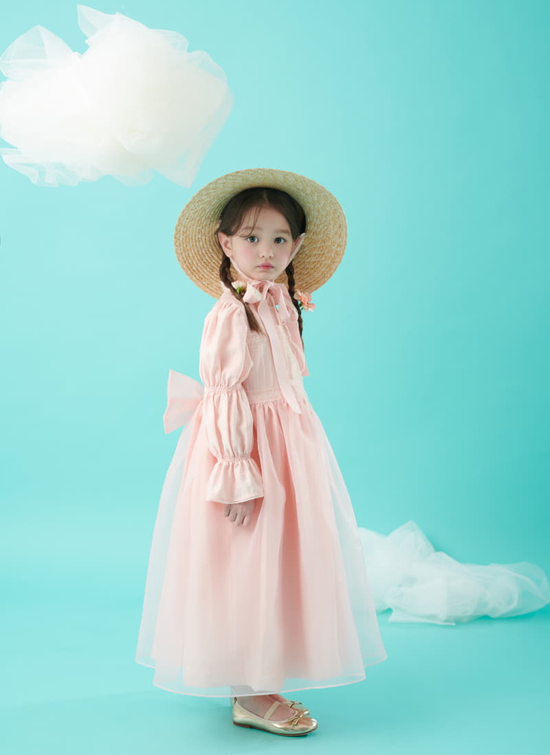 Minipalette - Korean Children Fashion - #littlefashionista - Peach Lace One-piece - 9