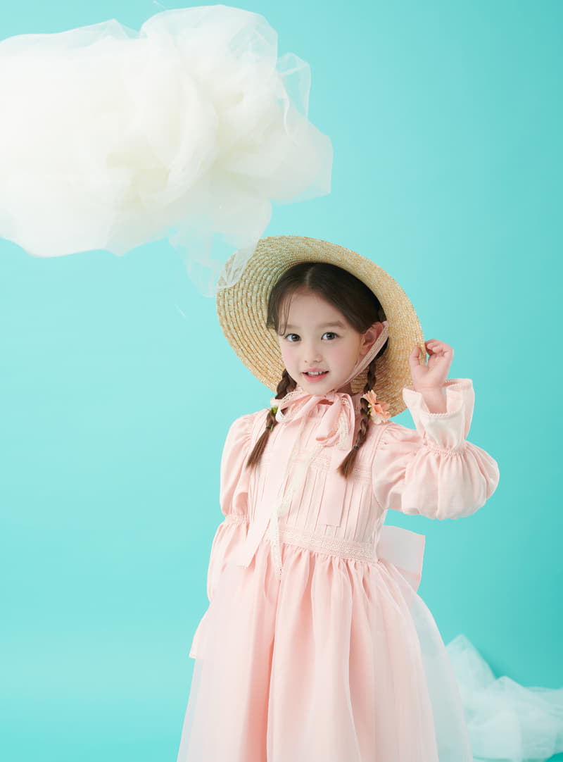 Minipalette - Korean Children Fashion - #minifashionista - Peach Lace One-piece - 11
