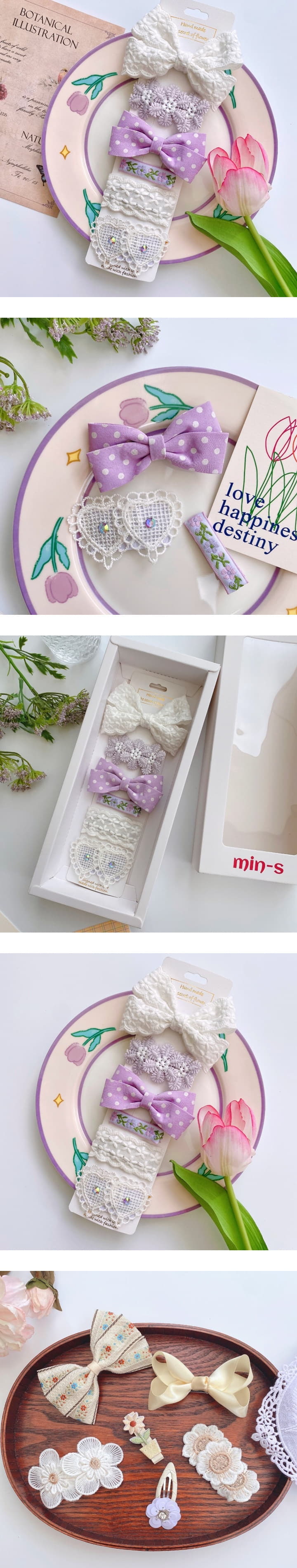 Mins - Korean Baby Fashion - #babyboutique - Eyelet White Hair Gift Set