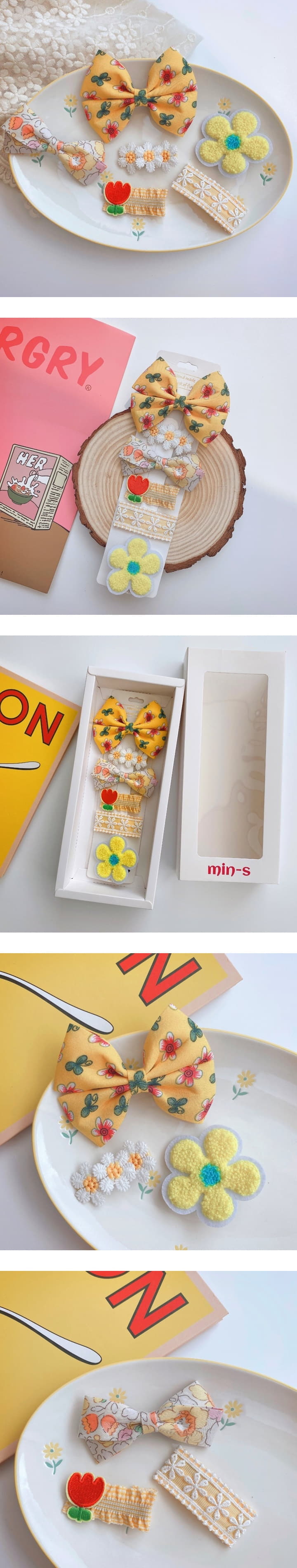 Mins - Korean Baby Fashion - #babyfashion - Orange Stitch Hair Gift Set