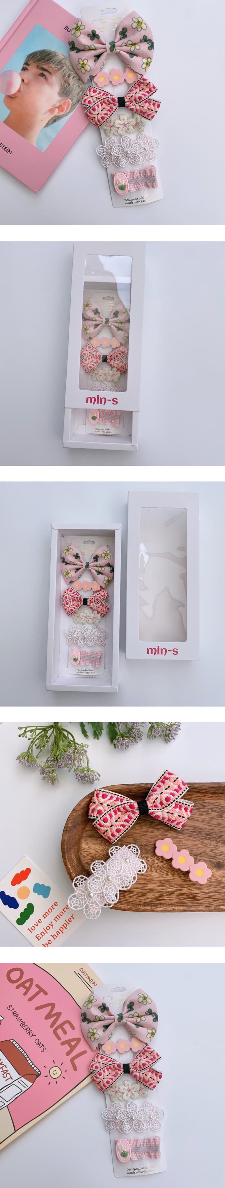 Mins - Korean Baby Fashion - #babylifestyle - Pink Mellow Hair Gift Set