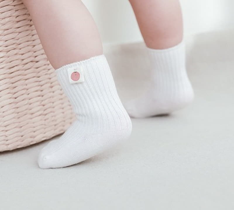Miso - Korean Baby Fashion - #babyoutfit - Label Rib Socks Set - 7