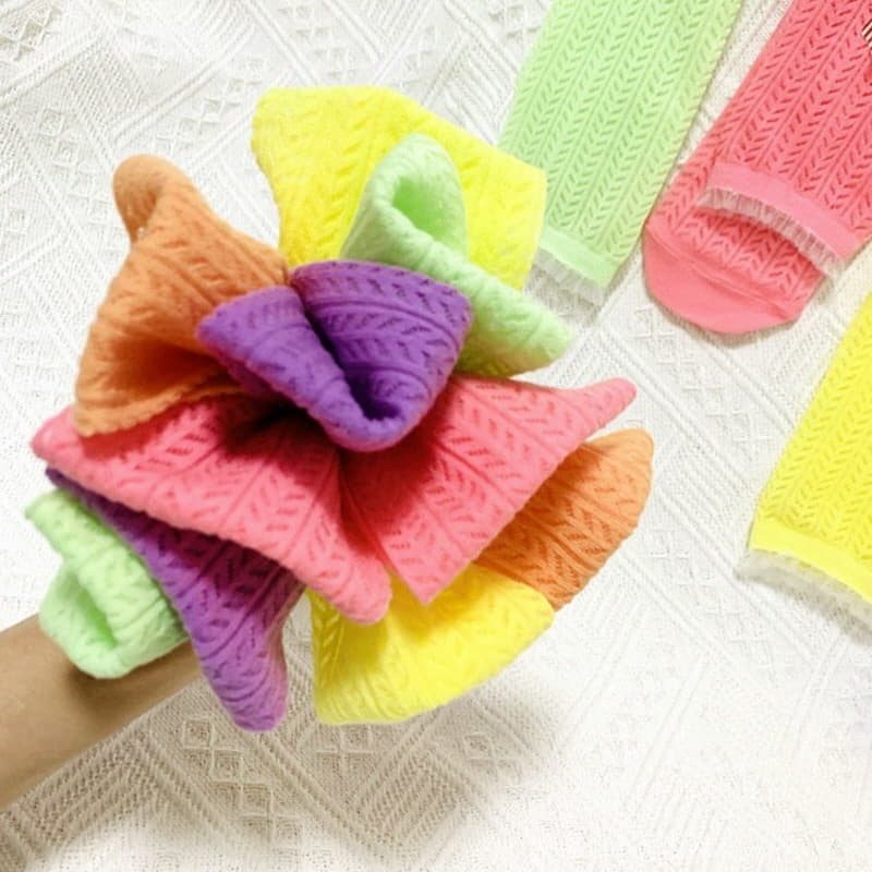 Miso - Korean Children Fashion - #childrensboutique - Lace Neon Socks - 8