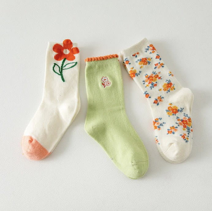 Miso - Korean Children Fashion - #discoveringself - Floral Socks