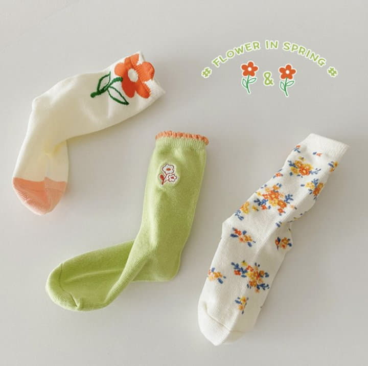 Miso - Korean Children Fashion - #magicofchildhood - Floral Socks - 8