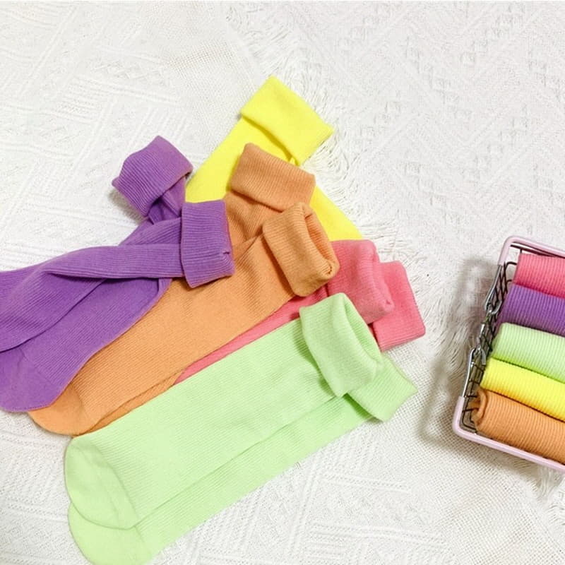 Miso - Korean Children Fashion - #stylishchildhood - Neon Socks - 5