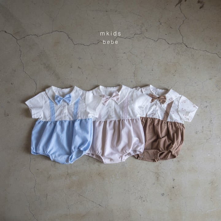 Mkids - Korean Baby Fashion - #babyboutique - Summer Dungarees Tie Bodysuit - 11