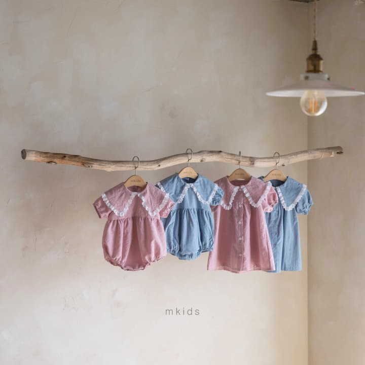 Mkids - Korean Baby Fashion - #onlinebabyshop - Frill Collar One-piece - 4