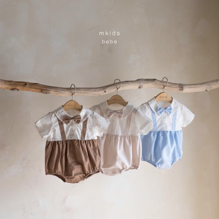 Mkids - Korean Baby Fashion - #babyfever - Summer Dungarees Tie Bodysuit