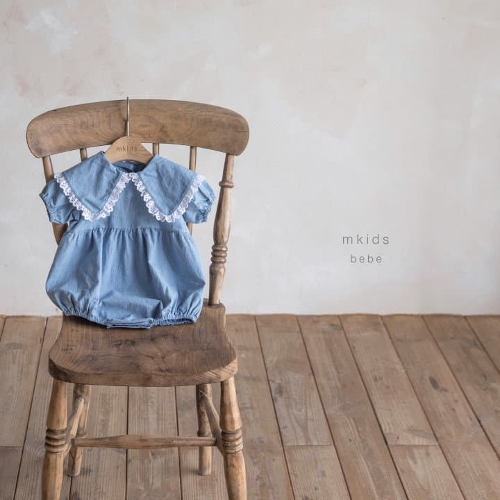 Mkids - Korean Baby Fashion - #onlinebabyshop - Frill Collar Bodysuit - 2