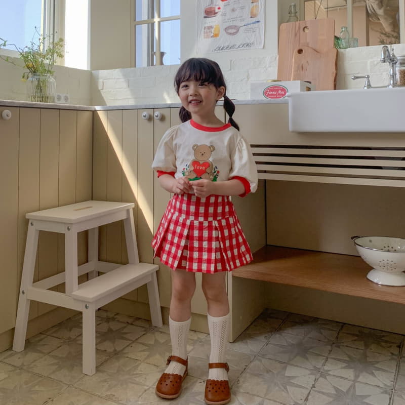 Momo Ann - Korean Children Fashion - #childofig - Check Skirt Pants - 11