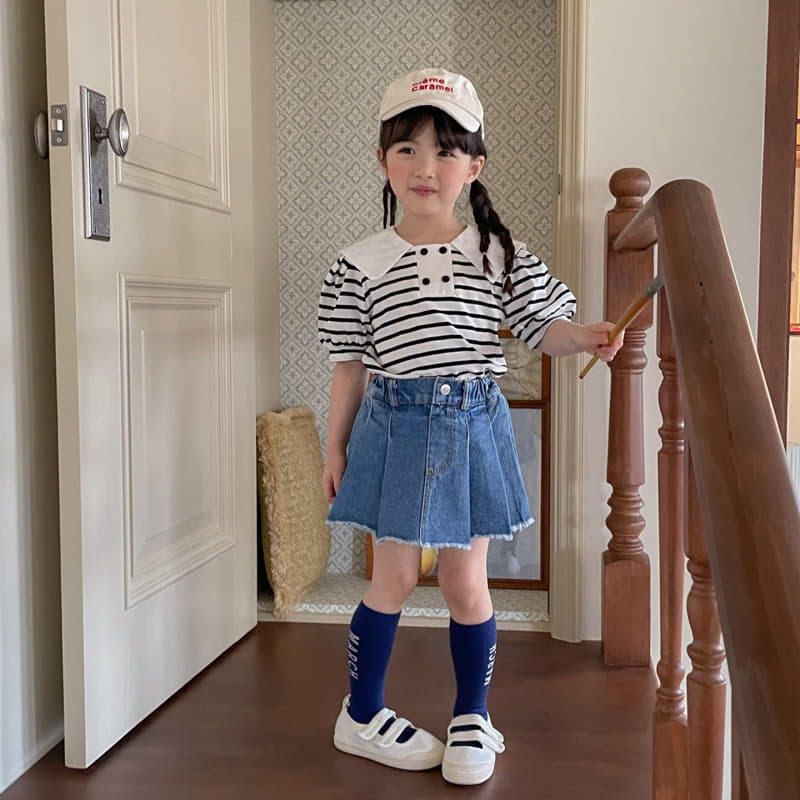 Momo Ann - Korean Children Fashion - #childofig - Denim Skirt Pants - 11