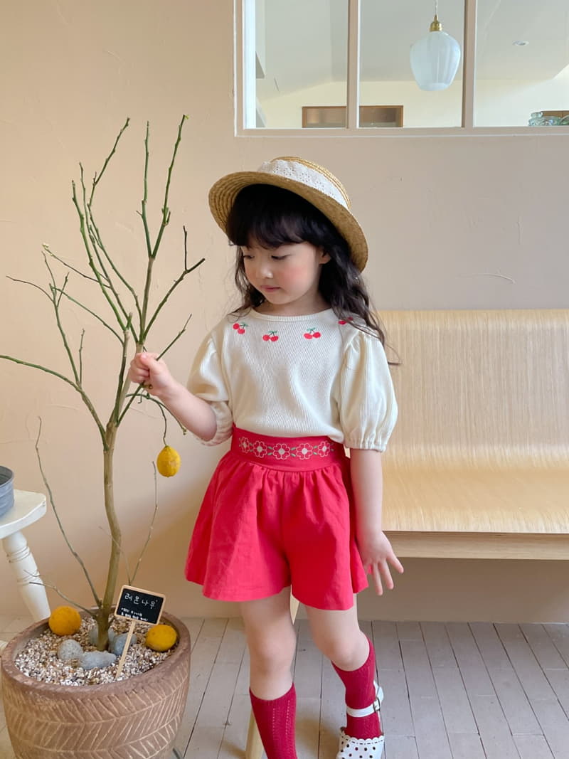 Momo Ann - Korean Children Fashion - #childrensboutique - Waffle Cherry Tee - 3