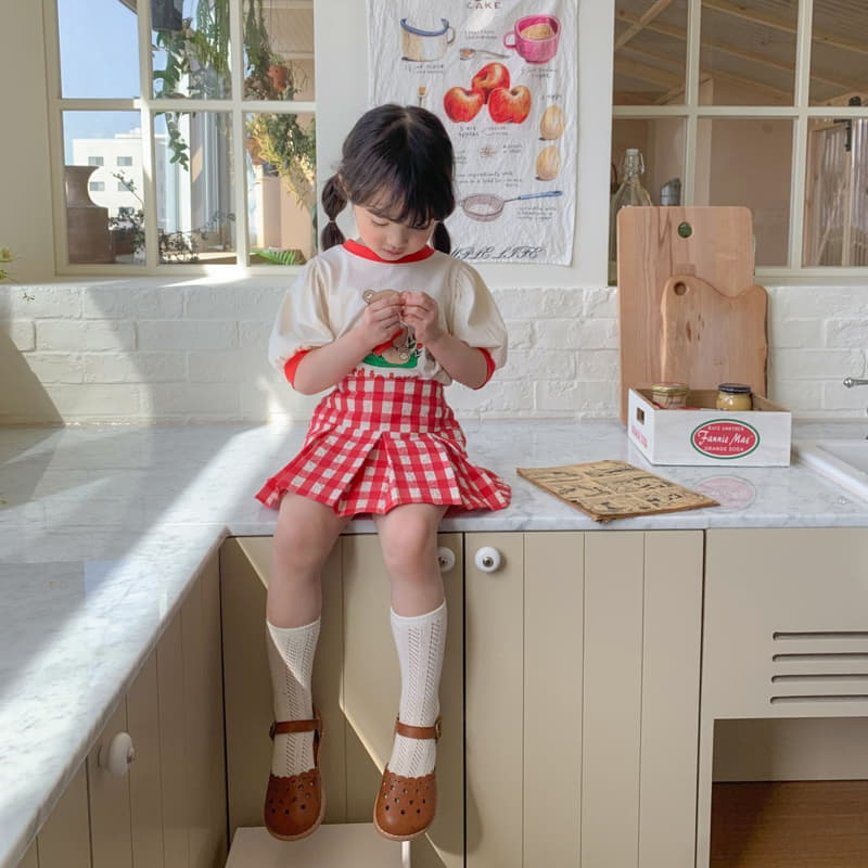 Momo Ann - Korean Children Fashion - #childrensboutique - Check Skirt Pants - 12