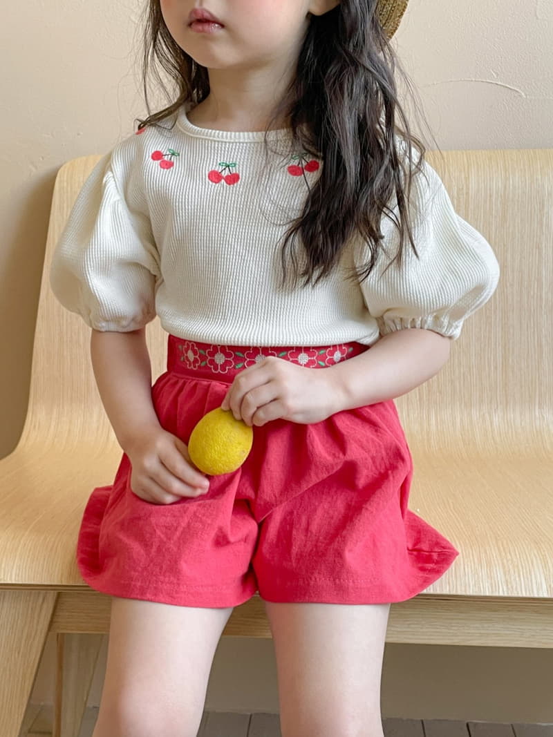 Momo Ann - Korean Children Fashion - #childrensboutique - Waffle Cherry Tee - 4