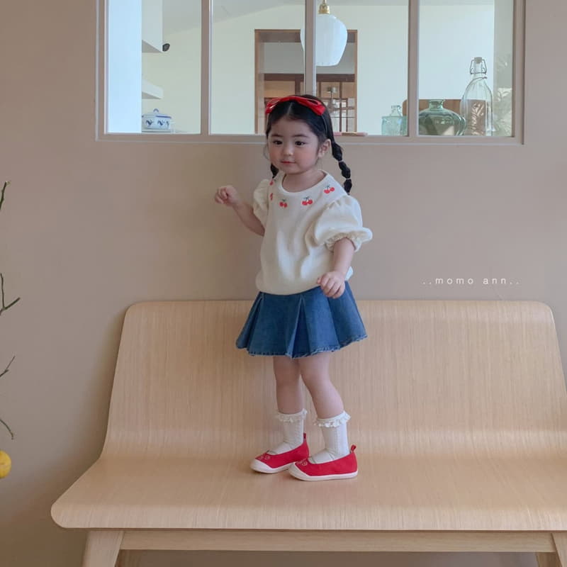 Momo Ann - Korean Children Fashion - #fashionkids - Waffle Cherry Tee - 6