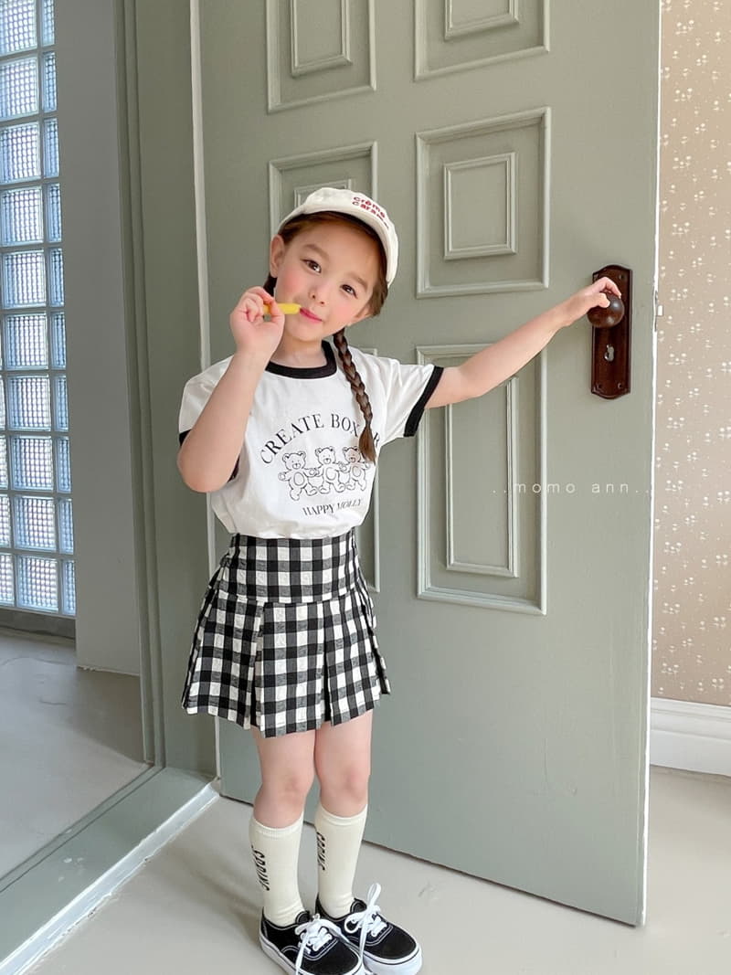 Momo Ann - Korean Children Fashion - #kidzfashiontrend - Check Skirt Pants - 2
