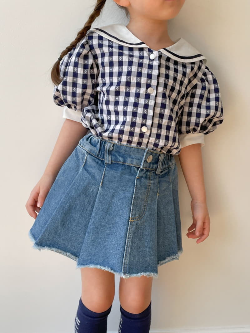 Momo Ann - Korean Children Fashion - #kidsstore - Check Blouse - 4