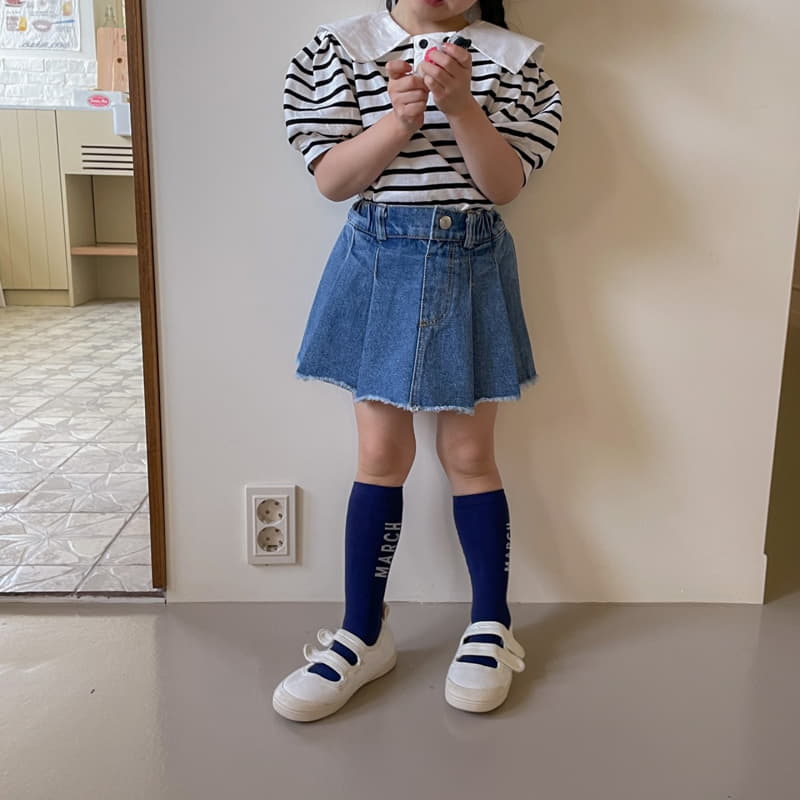 Momo Ann - Korean Children Fashion - #minifashionista - Denim Skirt Pants - 9