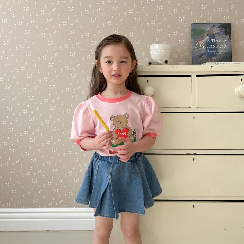 Momo Ann - Korean Children Fashion - #prettylittlegirls - Denim Wrinkle Skirt - 8