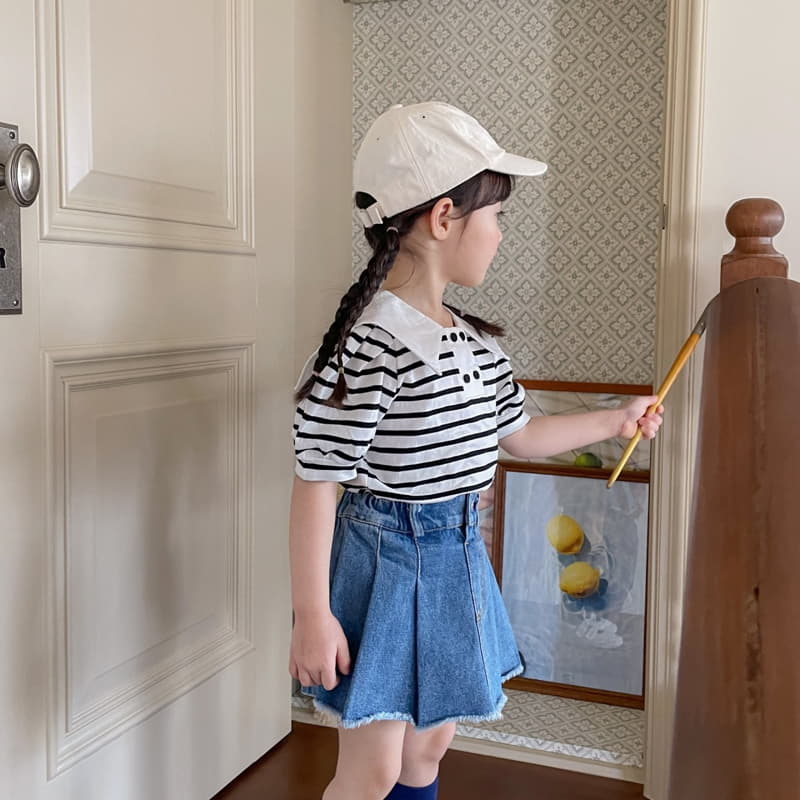 Momo Ann - Korean Children Fashion - #prettylittlegirls - Denim Skirt Pants - 10