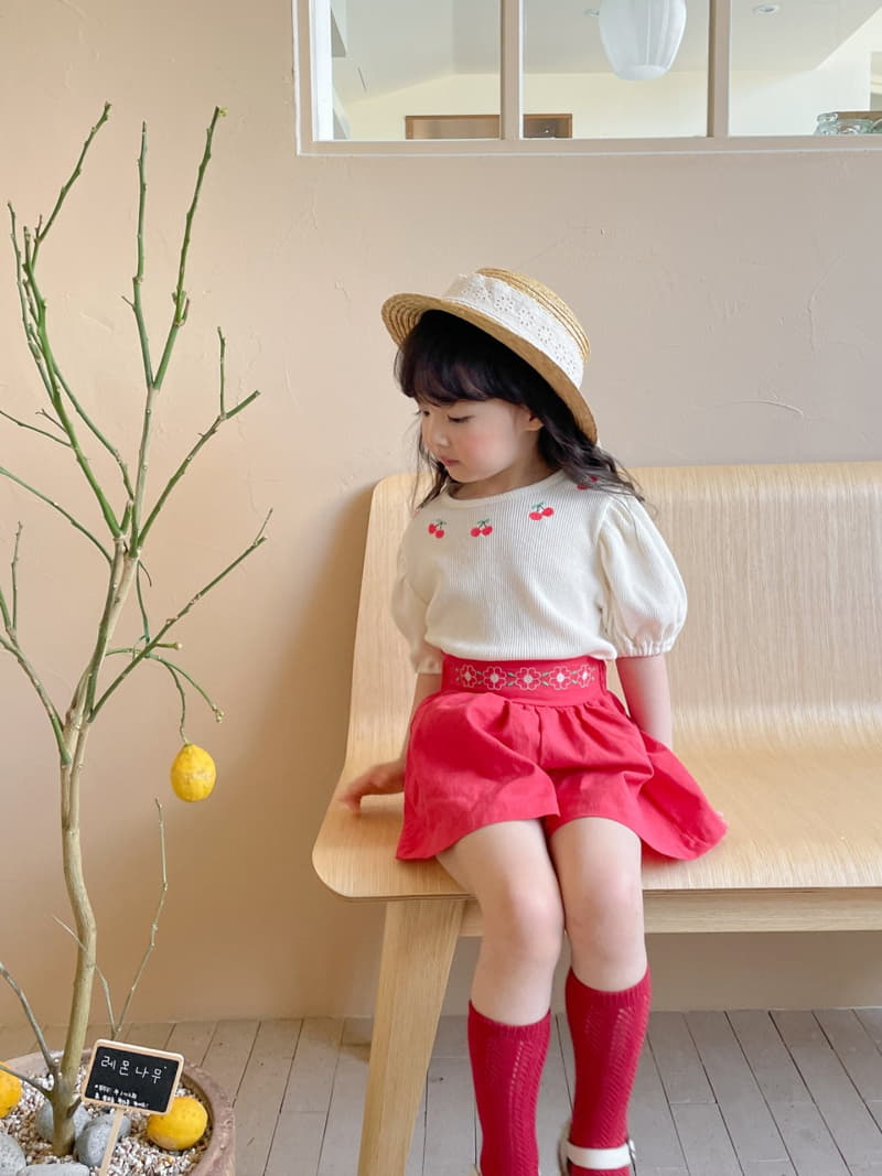 Momo Ann - Korean Children Fashion - #stylishchildhood - Waffle Cherry Tee