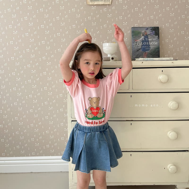 Momo Ann - Korean Children Fashion - #todddlerfashion - Denim Wrinkle Skirt - 9