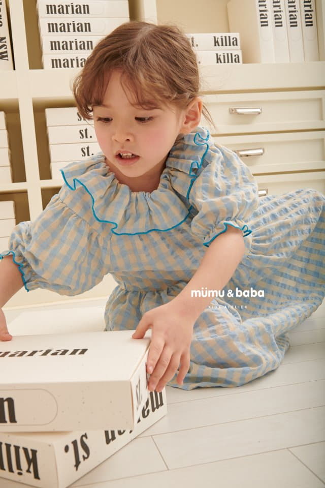 Mumunbaba - Korean Children Fashion - #childrensboutique - Check Melon One-piece - 5