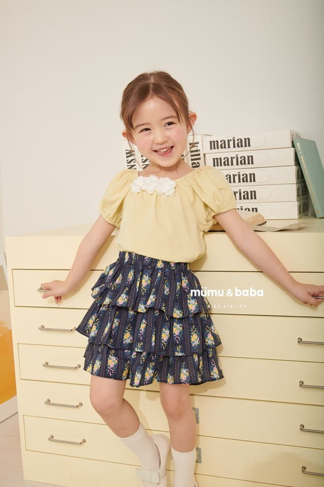 Mumunbaba - Korean Children Fashion - #kidsshorts - Jeje Flower Tee - 5
