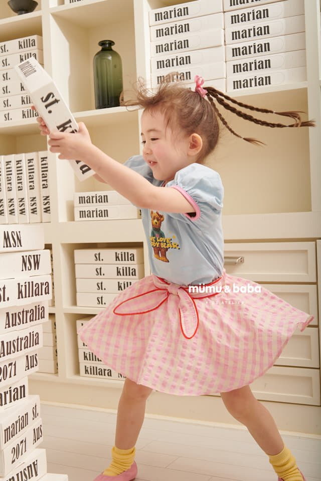 Mumunbaba - Korean Children Fashion - #magicofchildhood - Check Melon Skirt Leggings - 5