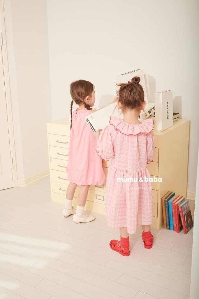 Mumunbaba - Korean Children Fashion - #todddlerfashion - Check Melon One-piece