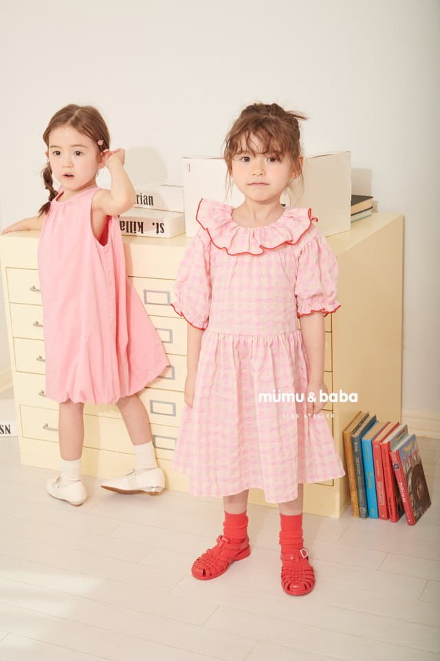 Mumunbaba - Korean Children Fashion - #toddlerclothing - Check Melon One-piece - 2
