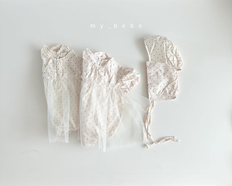 My Bebe - Korean Baby Fashion - #onlinebabyshop - Baby Sha Bodysuit Set - 2