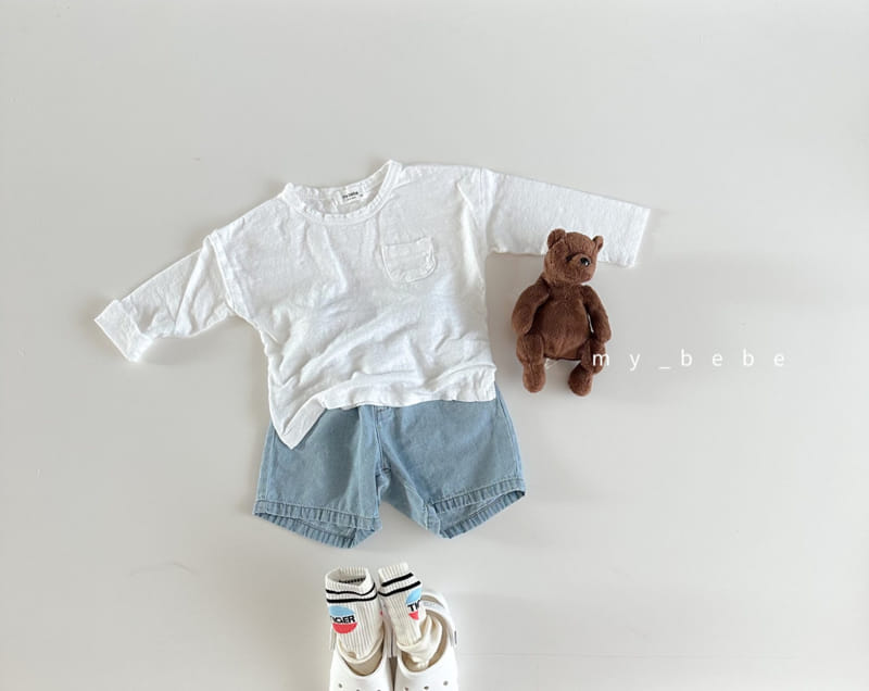 My Bebe - Korean Children Fashion - #childofig - Kid Linen Pocket Tee - 4