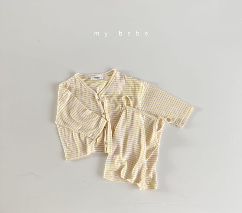 My Bebe - Korean Children Fashion - #kidsshorts - Kid Linen Cardigan Set - 9