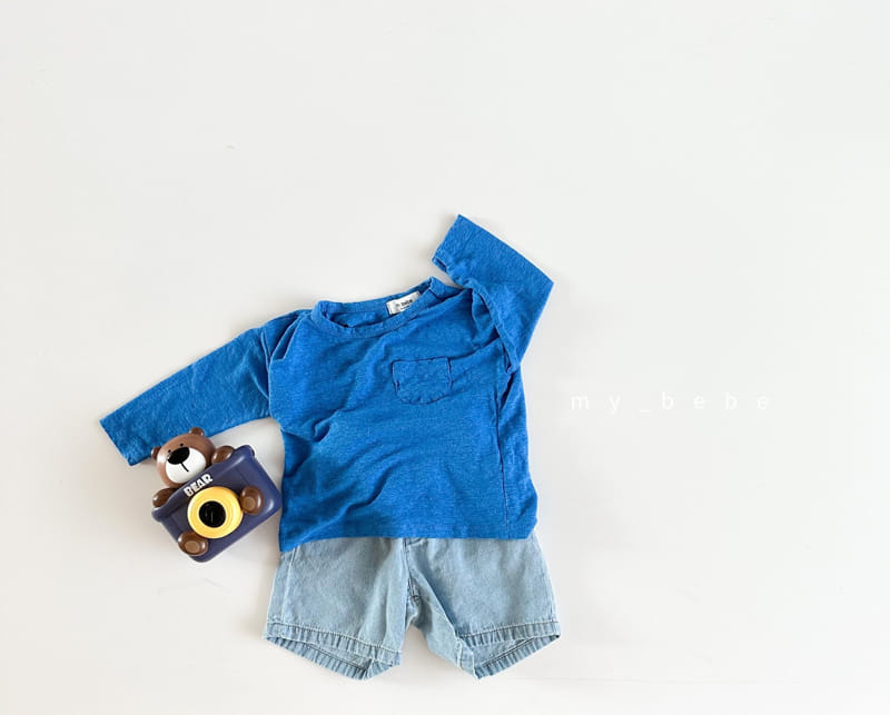 My Bebe - Korean Children Fashion - #kidsshorts - Kid Linen Pocket Tee - 8