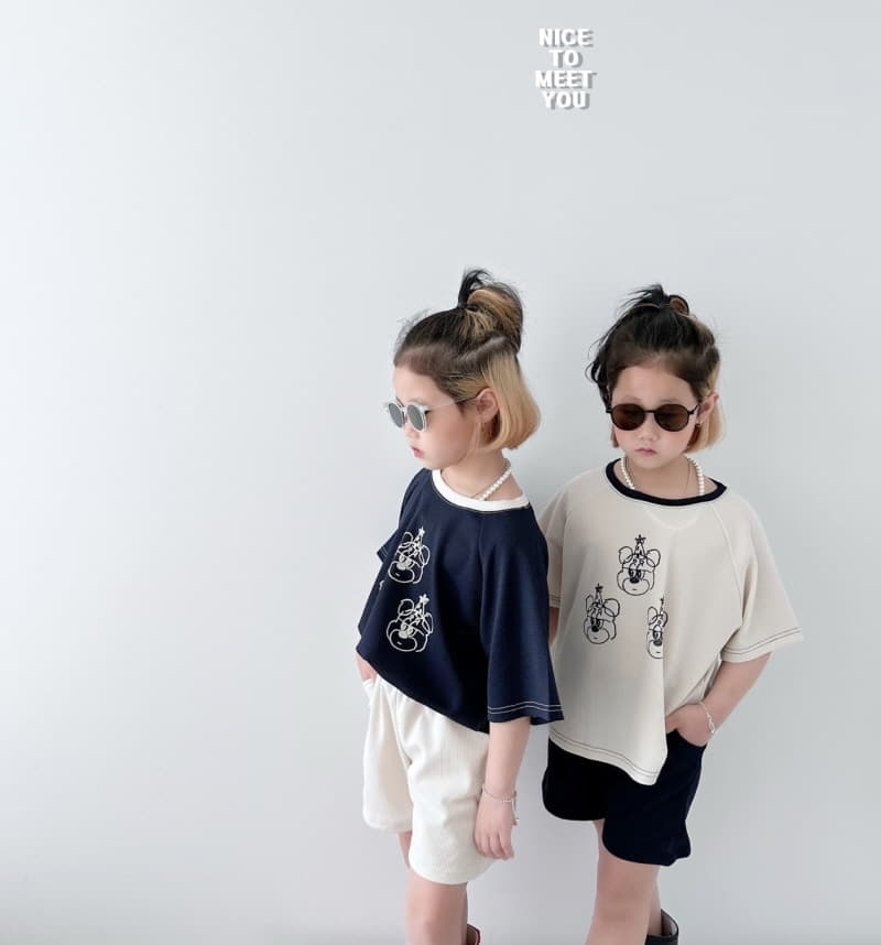 Nice To Meet You - Korean Children Fashion - #designkidswear - Waffle Bear Top Bottom Set - 5