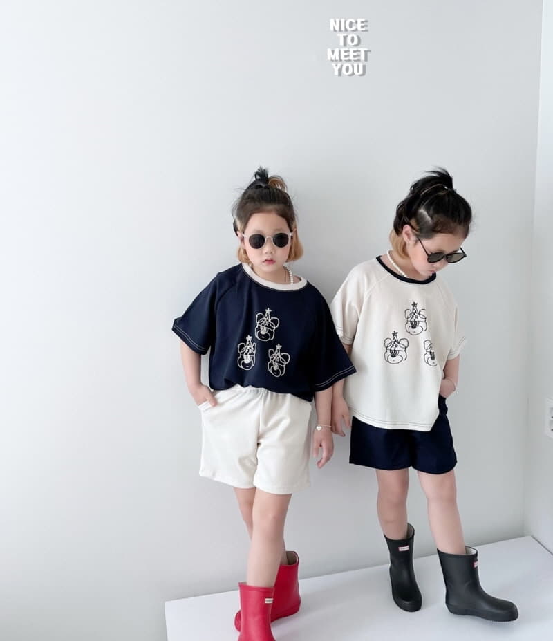 Nice To Meet You - Korean Children Fashion - #discoveringself - Waffle Bear Top Bottom Set - 6