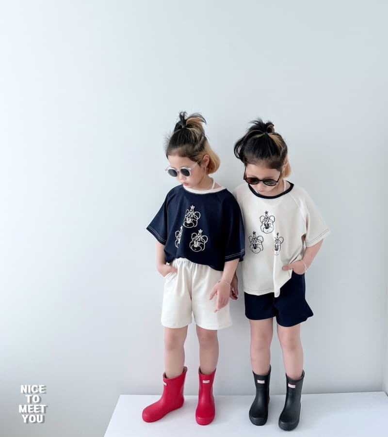 Nice To Meet You - Korean Children Fashion - #fashionkids - Waffle Bear Top Bottom Set - 7